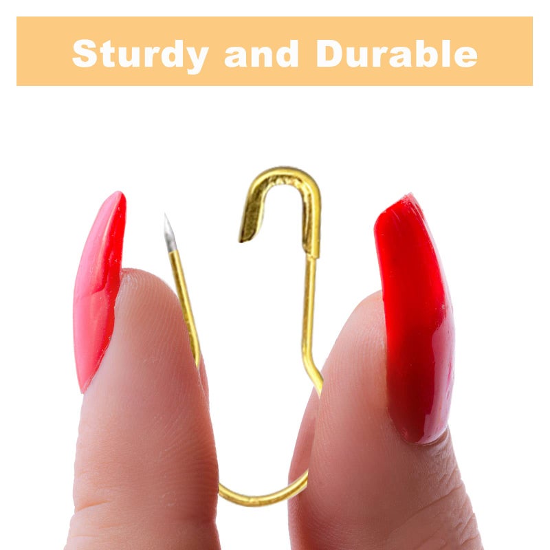 keepsweat Gold Safety Pins - Small Bulb Stitch Markers, 22mm/0.87inch Gourd Mini Pins for Clothes Tag Sewing Quilting DIY Craft Home Accessories, 120 Pcs - Image 3