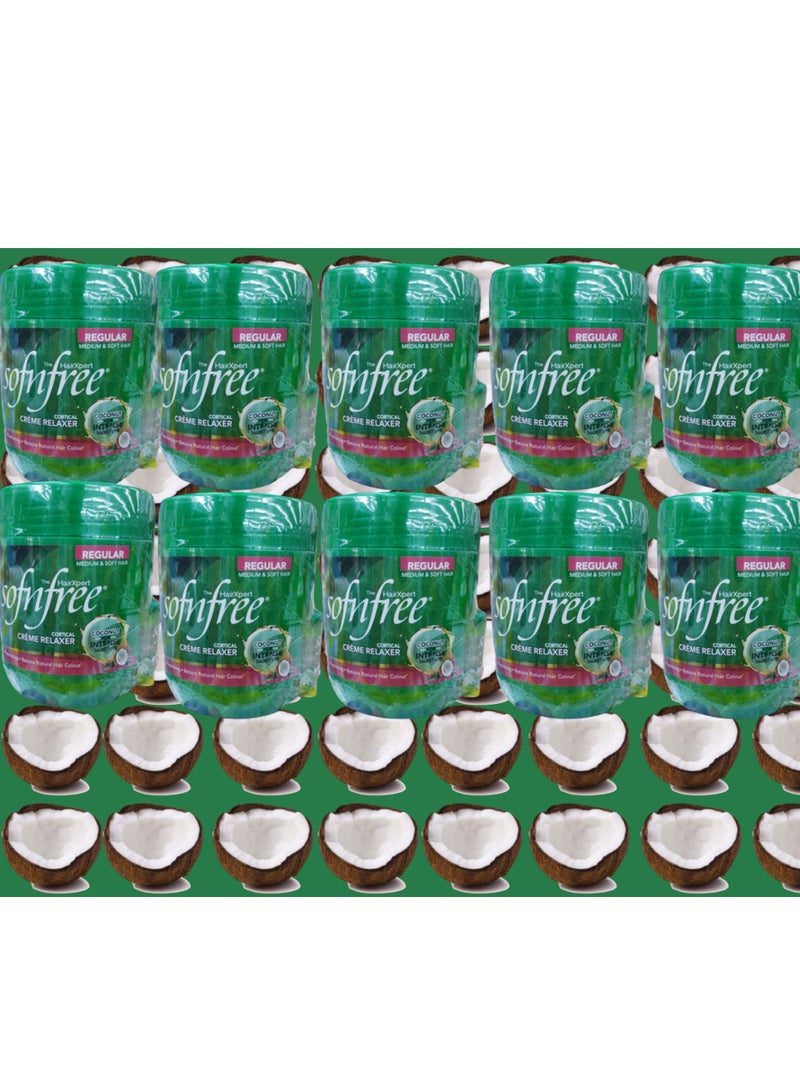 سوفن فري 10 قطع كريم فرد الشعر سوفن فري كورتيكال الجديد بجوز الهند اكثر تنعيم  450 مل - Image 1