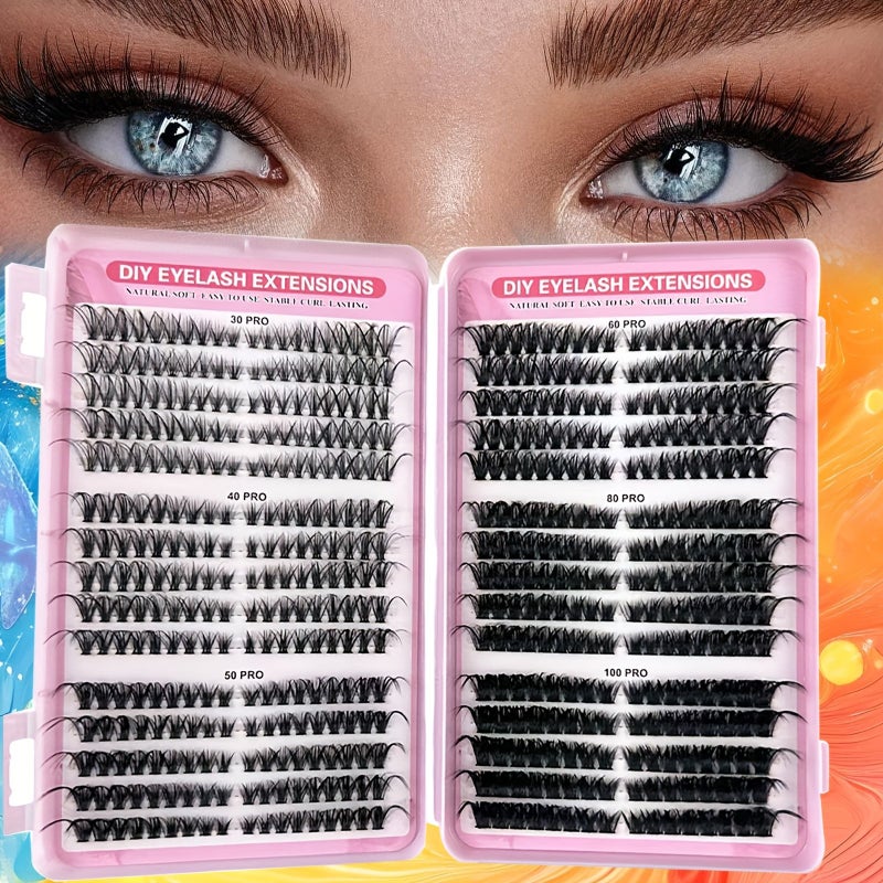 540 Pcs False Eyelash Clusters D Curl Natural Wispy Volume 30D Length Diy Cat Eye Look For Cosplay Daily Wear Beginner Friendly - Image 1