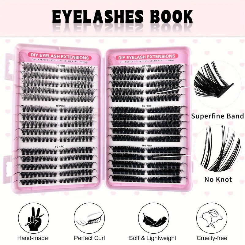 540 Pcs False Eyelash Clusters D Curl Natural Wispy Volume 30D Length Diy Cat Eye Look For Cosplay Daily Wear Beginner Friendly - Image 5