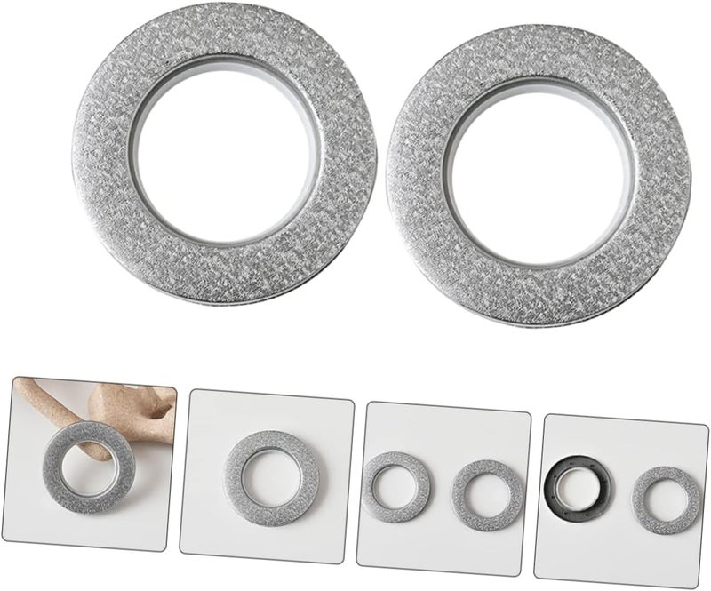 klarako 12 pcs Drapery Ring Eyelet Circles Replace Silence Tool Hardware Sliding Sheers Curtain Roman Easy Low Grommet Noise Reusable Grommets Curtains Grey Screw-in for Buttonhole Window - Image 4