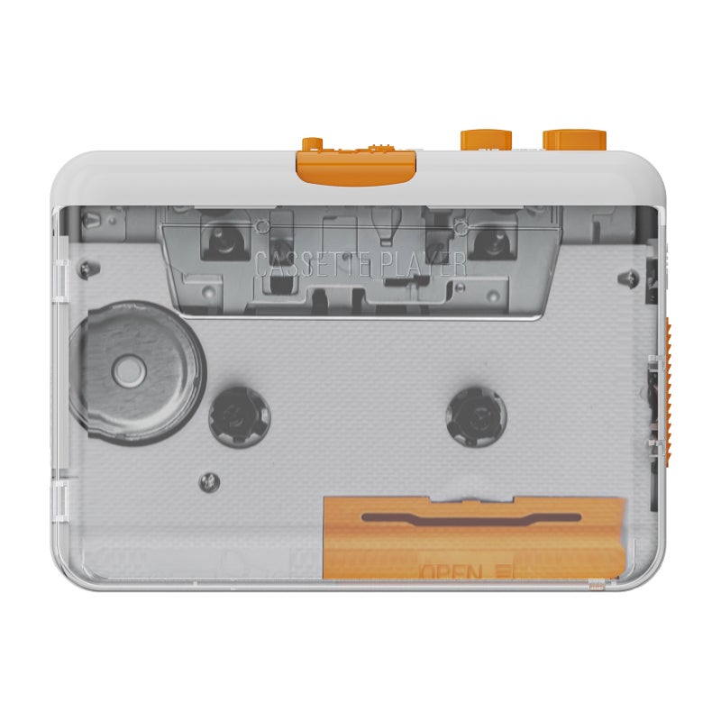 محول شرائط الكاسيت إلى MP3 باللون الأبيض بنية محمولة - تحويل سريع وسهل مع مجموعة ملحقات، مشغل كاسيت منزلي ومسافر ومُصمم لمحبي الصوت - Image 1