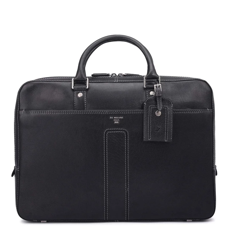 Da Milano  Elephant Pattern Leather Laptop Bag - Navy  | Best Price UAE