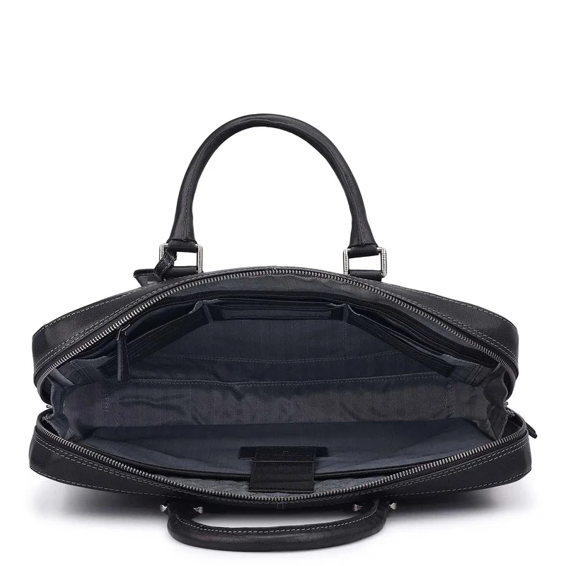 Da Milano  Elephant Pattern Leather Laptop Bag - Navy  | Best Price UAE