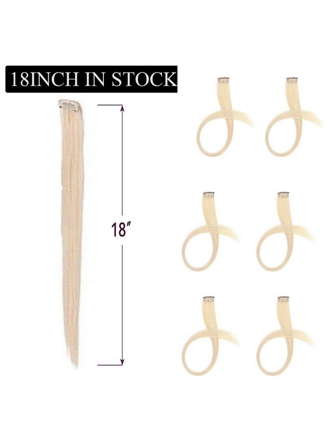 Funyn Clip In Highlight Hair Extensions 10A Human Hair Clips On Hair Pieces Straight Clips On High Light Hair Extensions For Women Girls - Image 3