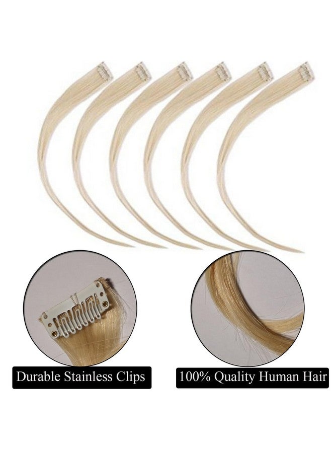 Funyn Clip In Highlight Hair Extensions 10A Human Hair Clips On Hair Pieces Straight Clips On High Light Hair Extensions For Women Girls - Image 5