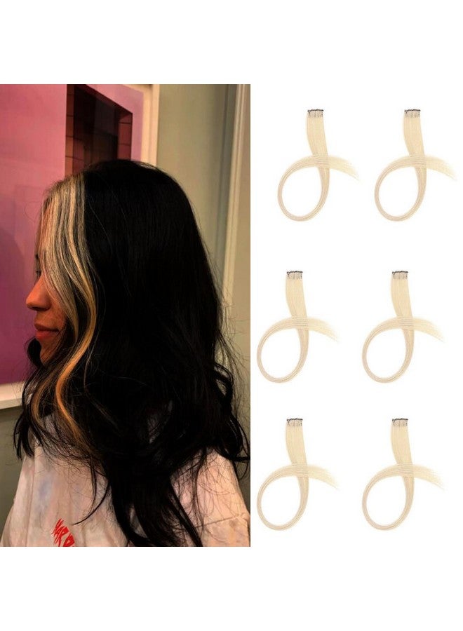 Funyn Clip In Highlight Hair Extensions 10A Human Hair Clips On Hair Pieces Straight Clips On High Light Hair Extensions For Women Girls - Image 2