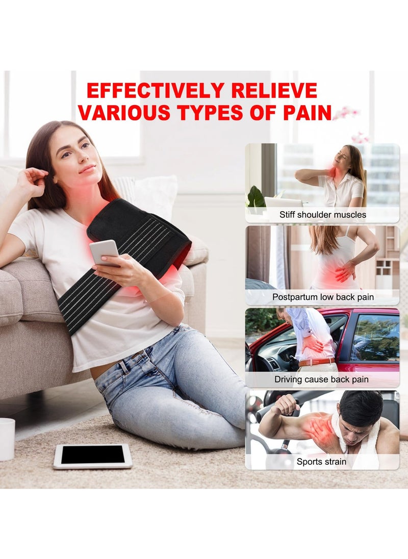 joyzzz - Red Light Pad for Body, 21 x 45cm Infrared Light Belt Wrap with Timer for Back Shoulder Waist Knee Pain Relief, 660nm & 850nm Home Red Light Pad - Image 1