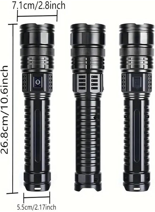 SUKILO LED Flashlight 10000 Lumens, Super Bright Tactical Torch Light, 1000m Long Range, Zoomable Rechargeable LED Torch, Lightweight & Durable for Camping, Hiking, Emergency, Outdoor Use  - Image 2