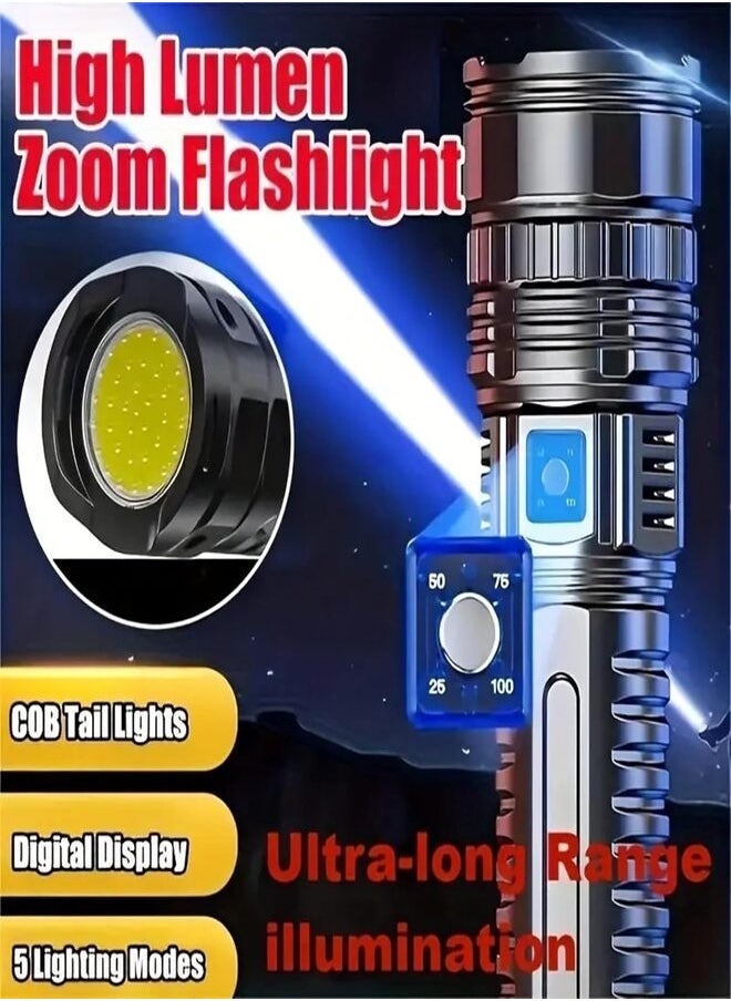 SUKILO LED Flashlight 10000 Lumens, Super Bright Tactical Torch Light, 1000m Long Range, Zoomable Rechargeable LED Torch, Lightweight & Durable for Camping, Hiking, Emergency, Outdoor Use  - Image 5