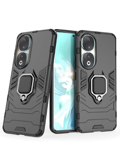 Honor 90 Case, Built-in 360° Rotate Ring Kickstand, Military Grade Shockproof Test, Heavy Duty Shockproof Protective Case for Honor 90 (6.7"), Black
