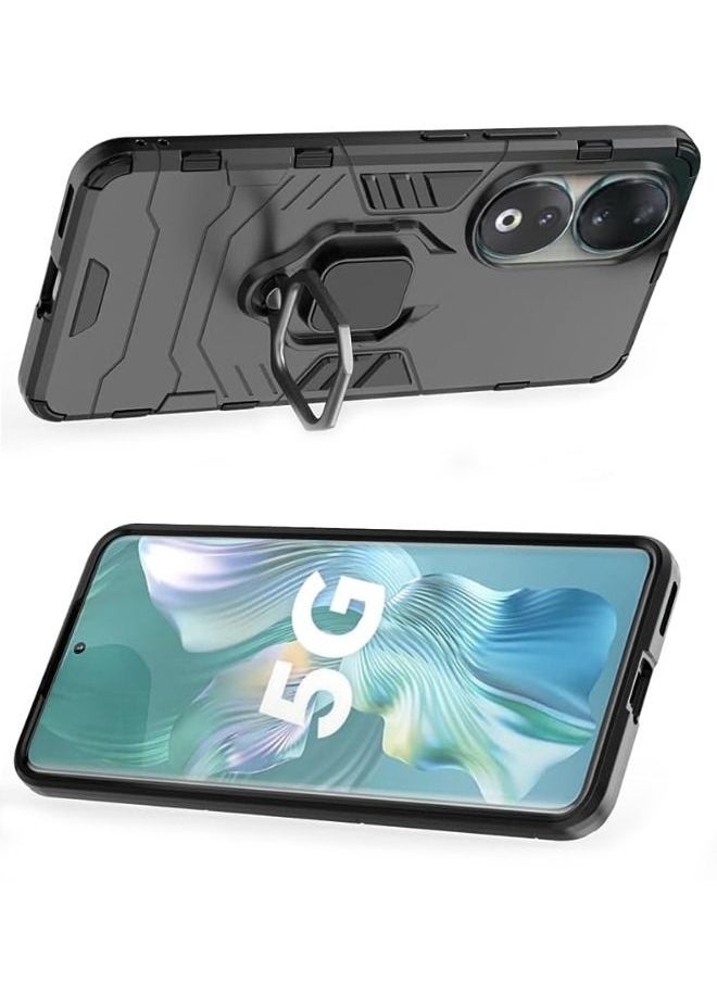 RUGGED SHIELD Honor 90 Case, Built-in 360° Rotate Ring Kickstand, Military Grade Shockproof Test, Heavy Duty Shockproof Protective Case for Honor 90 (6.7"), Black  - Image 2