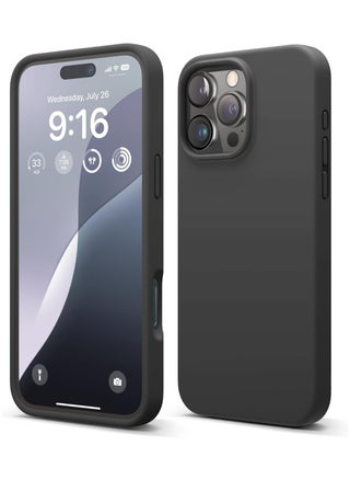 Silicone Case Compatible with iPhone 16 Pro, Slim Liquid Silicone 3 Layer Soft Gel Rubber Shockproof, Protective Phone Case Cover with TPU Lining (Black) - pzsku/ZDCA667E00FE5250AD0EAZ/45/_/1726329159/74a881bd-dd15-4375-b60d-59d2d5474a8e