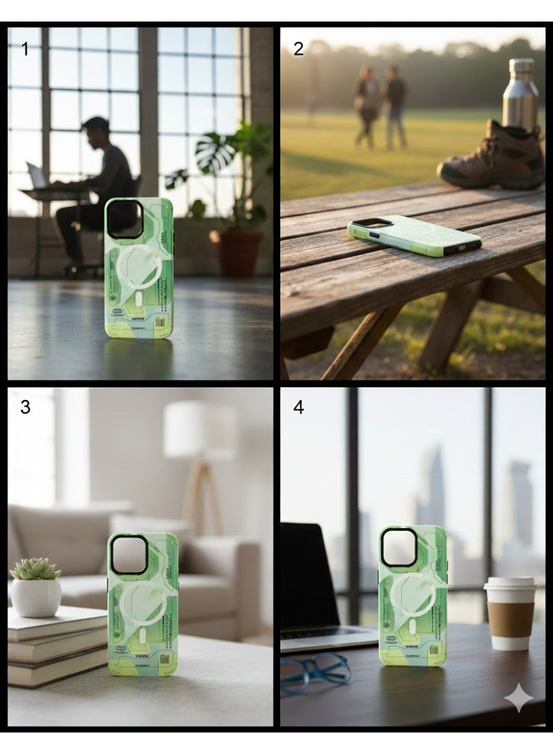 Grace The Creative Tech: "Youngkit 'Creative #Cool #Case' Geometric Green MagSafe CaseFOR IPHONE 13/14 - Image 2