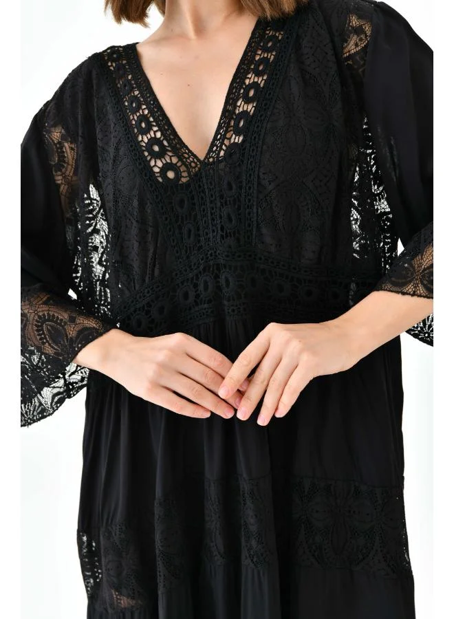 Hoxton Gal Lace Trimmed Dress