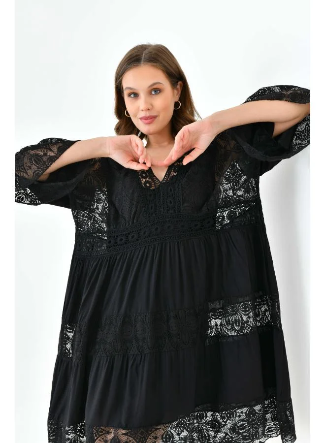 Hoxton Gal Lace Trimmed Dress
