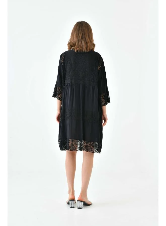Hoxton Gal Lace Trimmed Dress