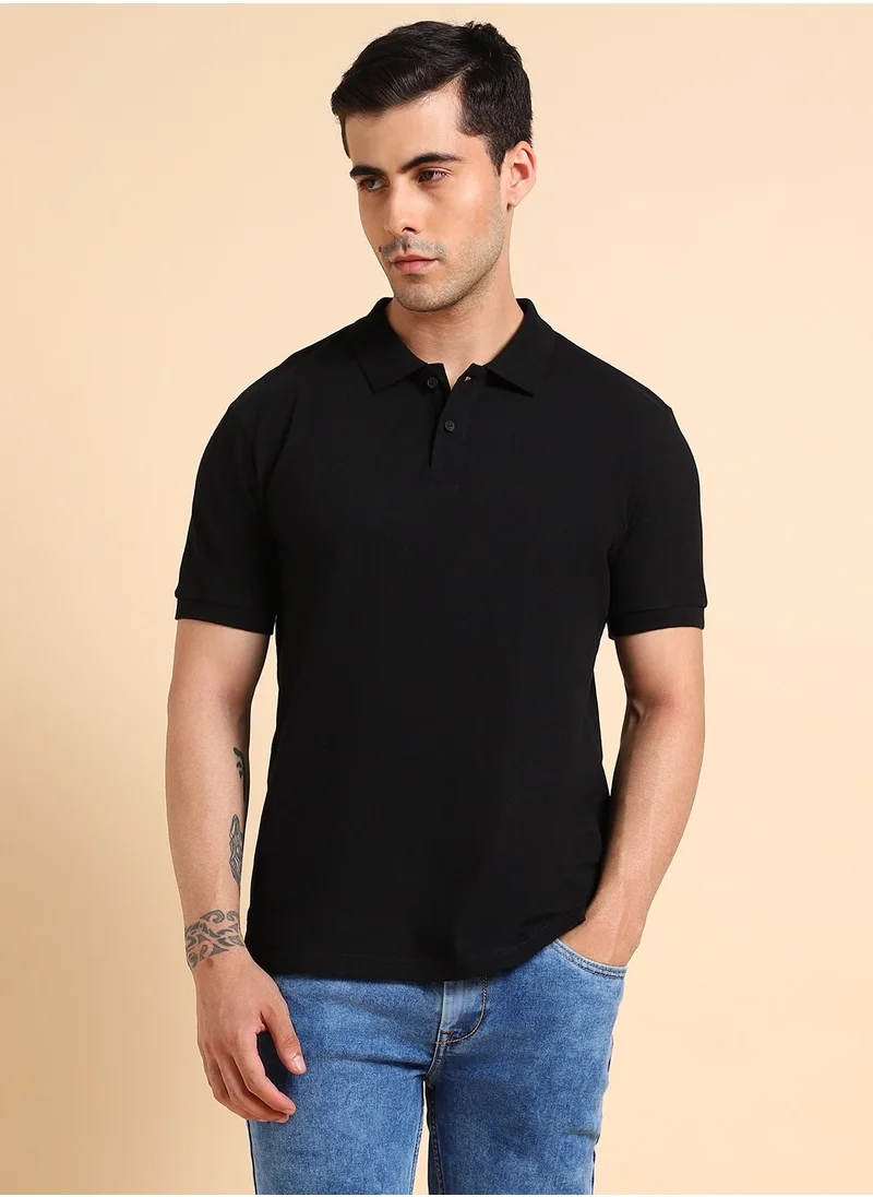 Dennis Lingo Polo Collar Pure Cotton Regular Fit T-shirt