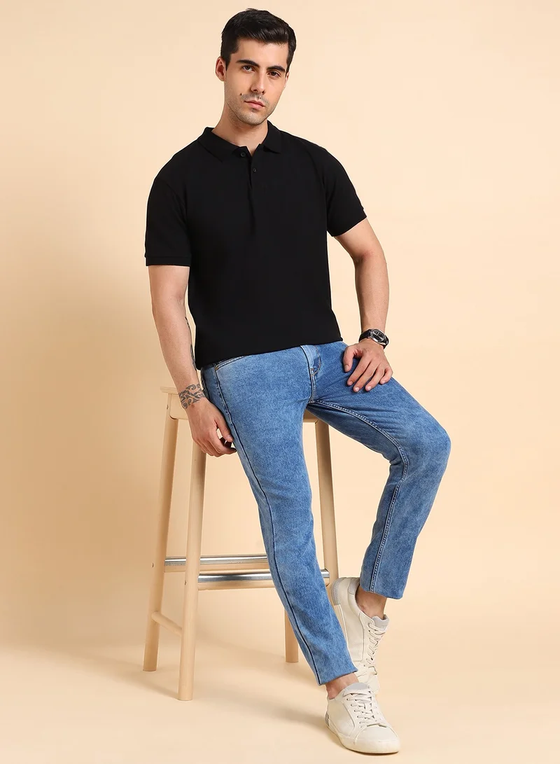 Dennis Lingo Polo Collar Pure Cotton Regular Fit T-shirt