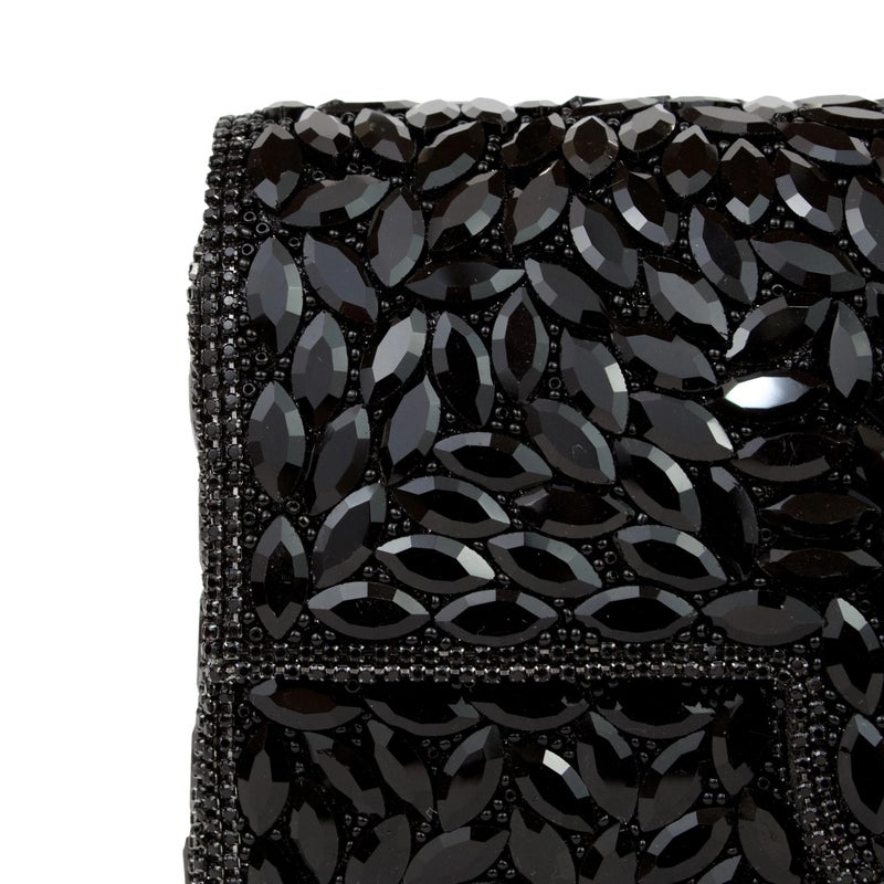 Dollar's Crystal Evening Clutch Bag for Women, Satin Rhinestone Purse with Detachable Chain Strap, Bridal Wedding Party Handbag, Sparkling Formal Bag - Image 2