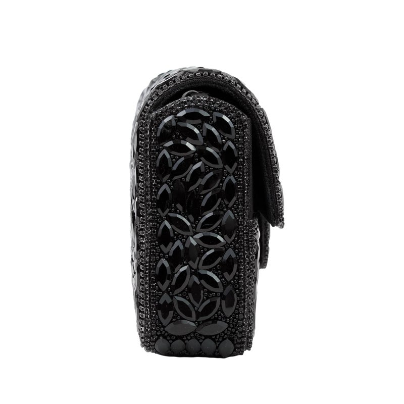 Dollar's Crystal Evening Clutch Bag for Women, Satin Rhinestone Purse with Detachable Chain Strap, Bridal Wedding Party Handbag, Sparkling Formal Bag - Image 3