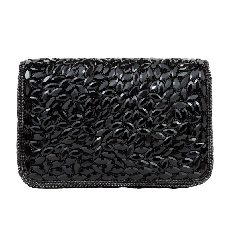 Dollar's Crystal Evening Clutch Bag for Women, Satin Rhinestone Purse with Detachable Chain Strap, Bridal Wedding Party Handbag, Sparkling Formal Bag - Image 4