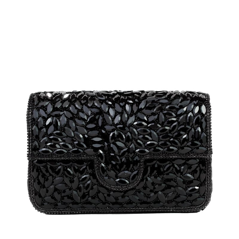 Dollar's Crystal Evening Clutch Bag for Women, Satin Rhinestone Purse with Detachable Chain Strap, Bridal Wedding Party Handbag, Sparkling Formal Bag - Image 1
