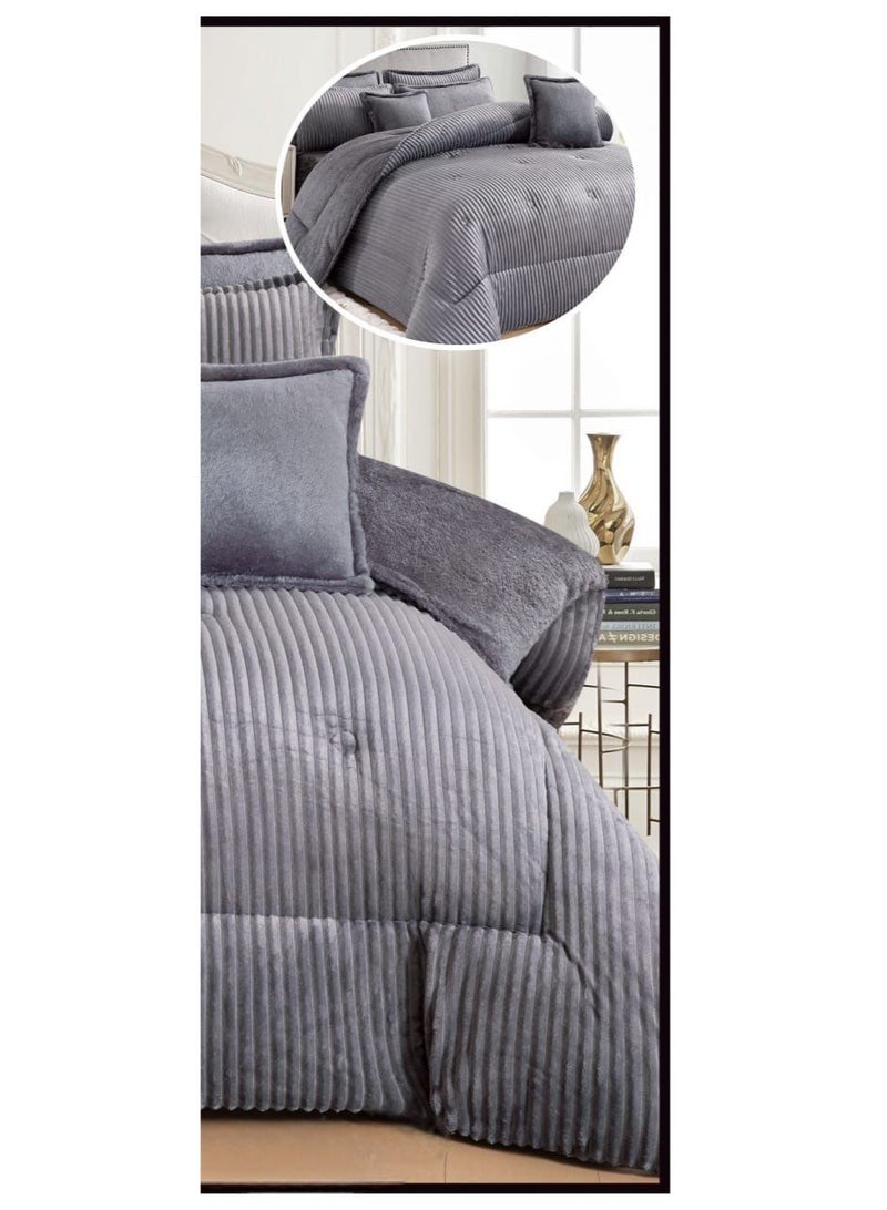 Silk Hotel-style double bedspread made of soft velvet and luxurious fur - Image 4