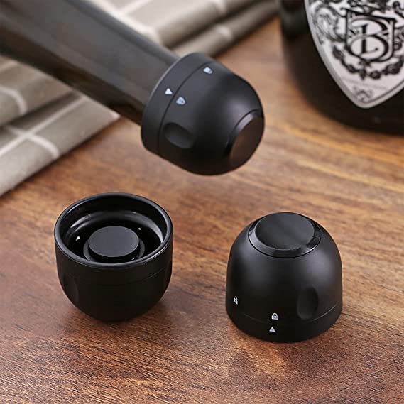 PRAYAS Champagne and Wine Stopper - Pack of 2 Leak-Proof Lockable Reusable Bottle Stoppers, Sealed Preserver Corks, Caps Saver for Wine - Image 4