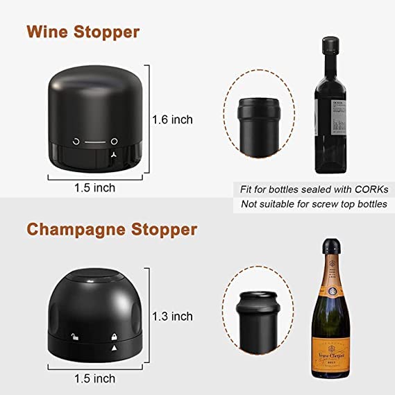 PRAYAS Champagne and Wine Stopper - Pack of 2 Leak-Proof Lockable Reusable Bottle Stoppers, Sealed Preserver Corks, Caps Saver for Wine - Image 2