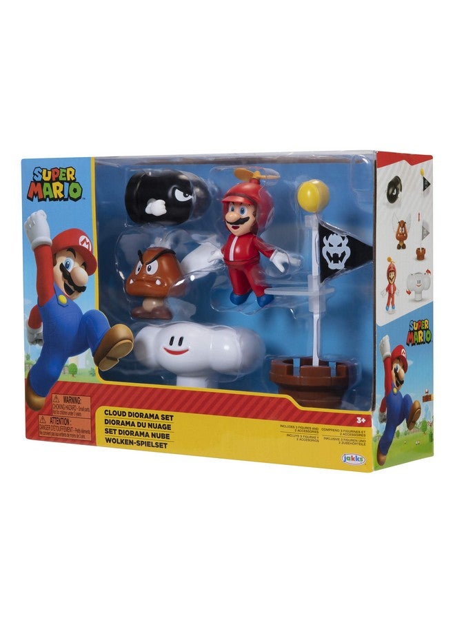 SUPER MARIO Cloud World Diorama Set with 2.5" Propeller Mario Action Figure - Image 4