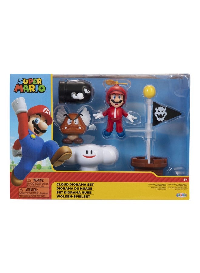 SUPER MARIO Cloud World Diorama Set with 2.5" Propeller Mario Action Figure - Image 5