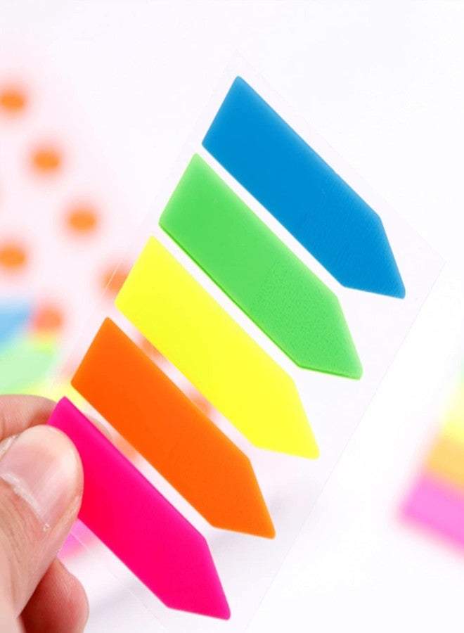 Kunya® Tape Flags,Page Markers,100 pcs Arrow Flag Tabs Colored Sticky Notes for Page,School,Home,Office,Classroom,Notebook Fluorescent Self Sticky Notes PVC - 7.5 cm x 5 cm x 0.3 cm (Multicolor) - Image 1