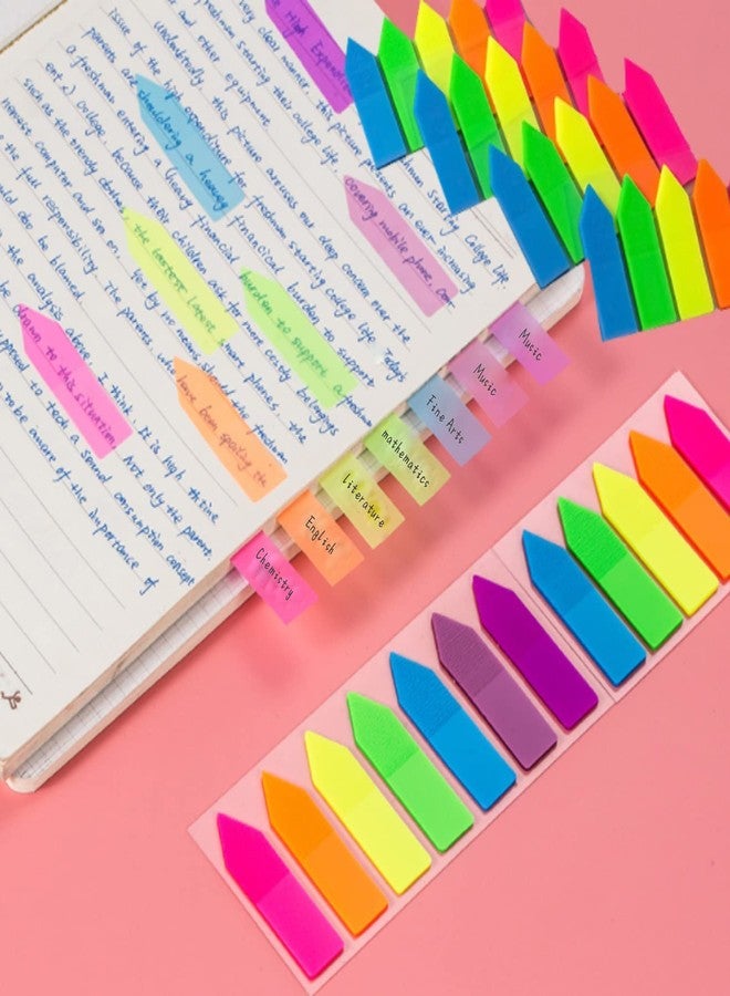 Kunya® Tape Flags,Page Markers,100 pcs Arrow Flag Tabs Colored Sticky Notes for Page,School,Home,Office,Classroom,Notebook Fluorescent Self Sticky Notes PVC - 7.5 cm x 5 cm x 0.3 cm (Multicolor) - Image 3
