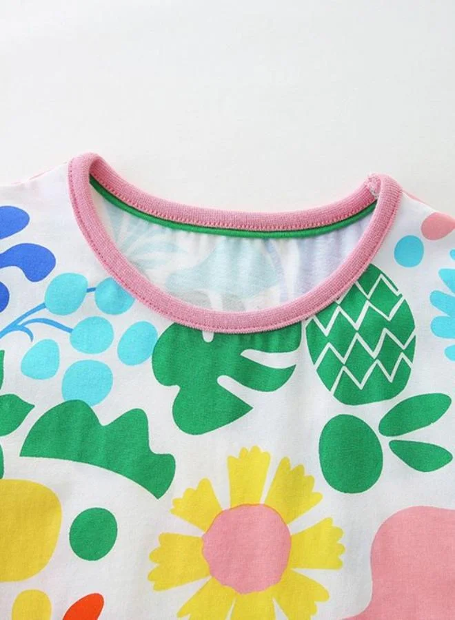 يونيكي Multicolour A-Line Crew Neck Printed Dress