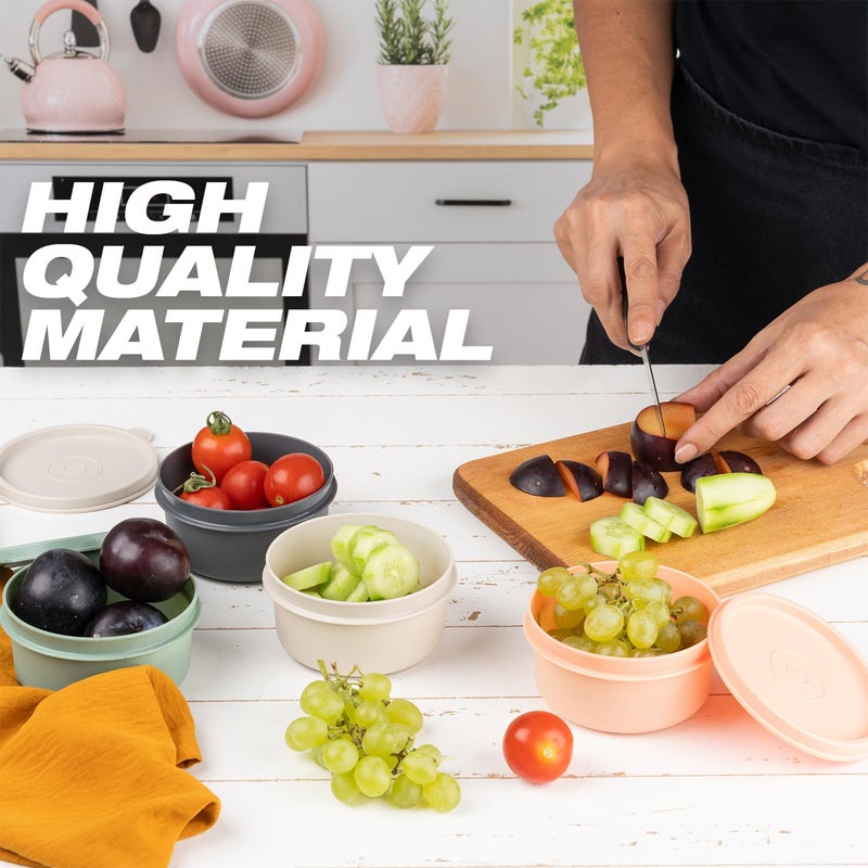 EYNEL 9 oz Small Round Food Storage Containers with Lids Set of 10, Airtight Leakproof Reusable, Plastic To Go Bento Box, Mini Lunch Box, Snack Storage Bowl, for Kitchen, Picnic (10) - Image 2