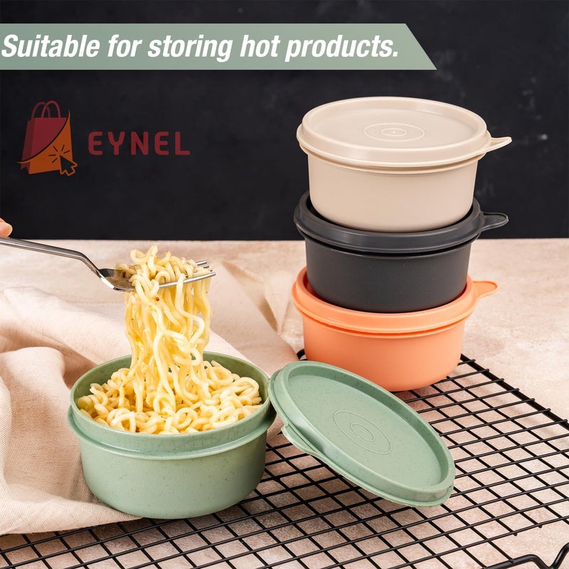 EYNEL 9 oz Small Round Food Storage Containers with Lids Set of 10, Airtight Leakproof Reusable, Plastic To Go Bento Box, Mini Lunch Box, Snack Storage Bowl, for Kitchen, Picnic (10) - Image 4