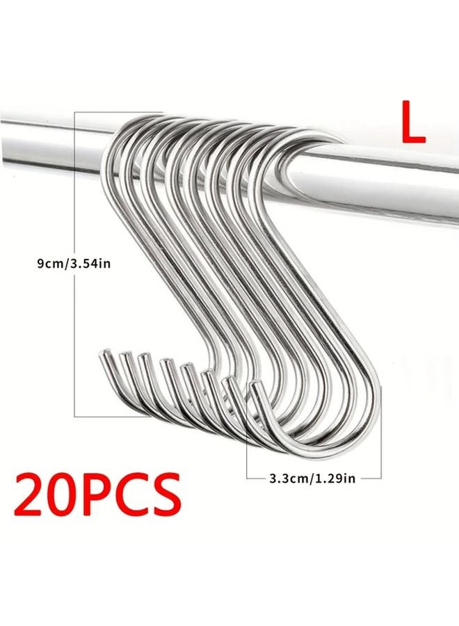 20 قطعة من خطافات S من الفولاذ المقاوم للصدأ الثقيل مع أغطية مقاومة للخدش، منظف حائط قابل للتعديل - Image 5