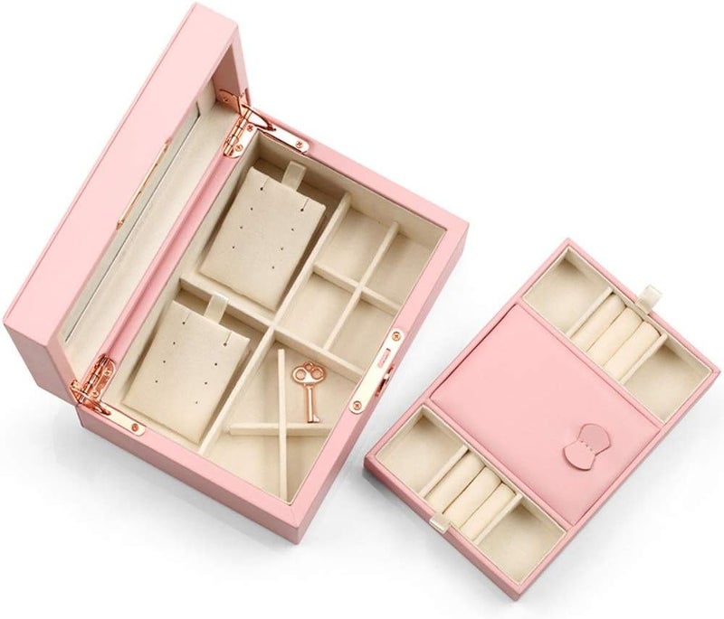 Gift Box Jewelry Storage Box Stud Ear Storage Box Ring Storage Box Earrings Storage Box (Color : Pink) (Pink) - Image 4