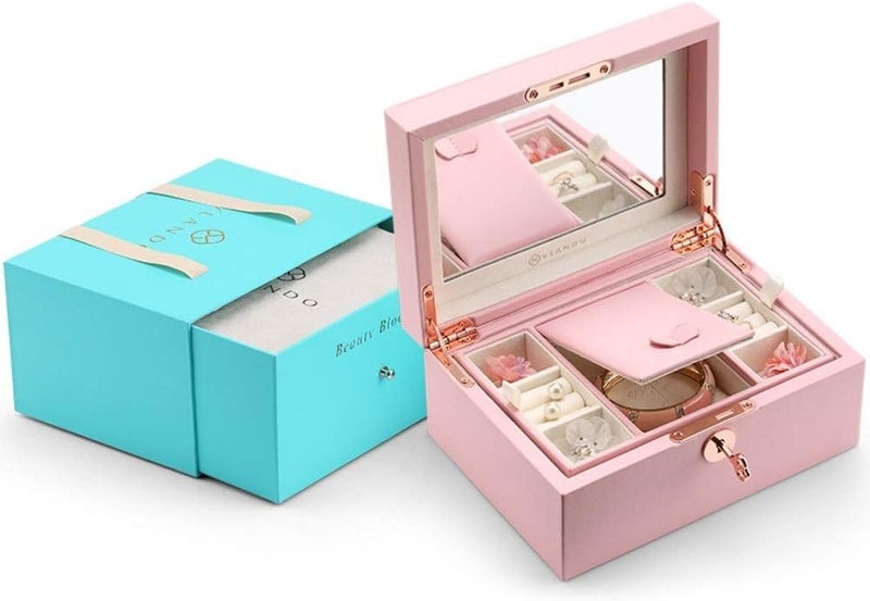 Gift Box Jewelry Storage Box Stud Ear Storage Box Ring Storage Box Earrings Storage Box (Color : Pink) (Pink) - Image 5