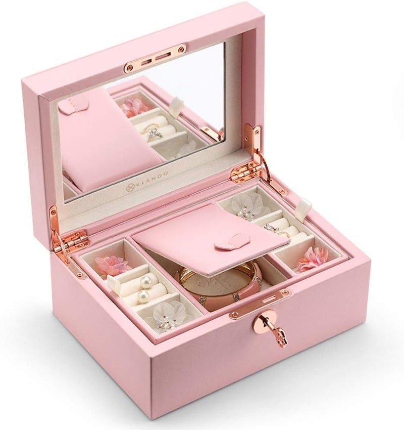 Gift Box Jewelry Storage Box Stud Ear Storage Box Ring Storage Box Earrings Storage Box (Color : Pink) (Pink) - Image 2