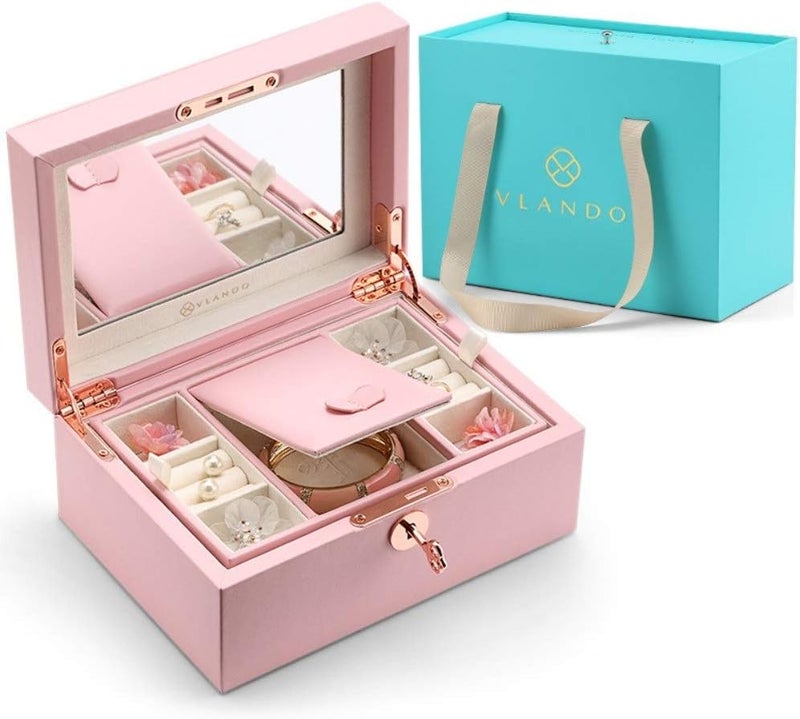 Gift Box Jewelry Storage Box Stud Ear Storage Box Ring Storage Box Earrings Storage Box (Color : Pink) (Pink) - Image 3