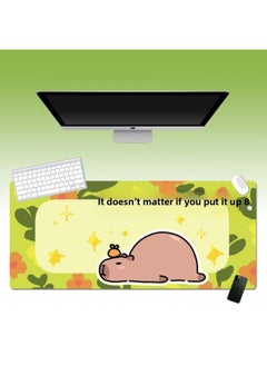 Hand-painted Kappibala Cute Big Table Mat Office Table Mat Game Big Mouse Mat Anti-slip Mat Oversized And Super Thick-Color:900*400*4mm-Pattern:B5-Pendulum