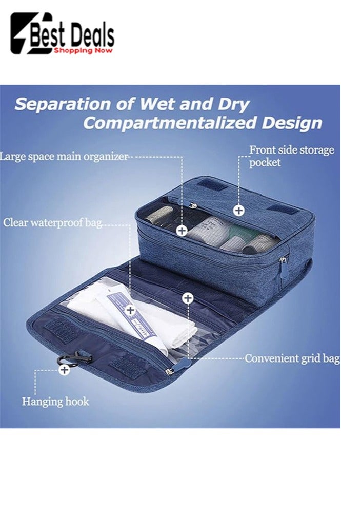 Best Deals Hanging Large-Capacity Toiletry Bag, Cosmetic Bag, Waterproof, Easy To Carry On Business Trips, Portable Storage Toiletry Bag - Image 2