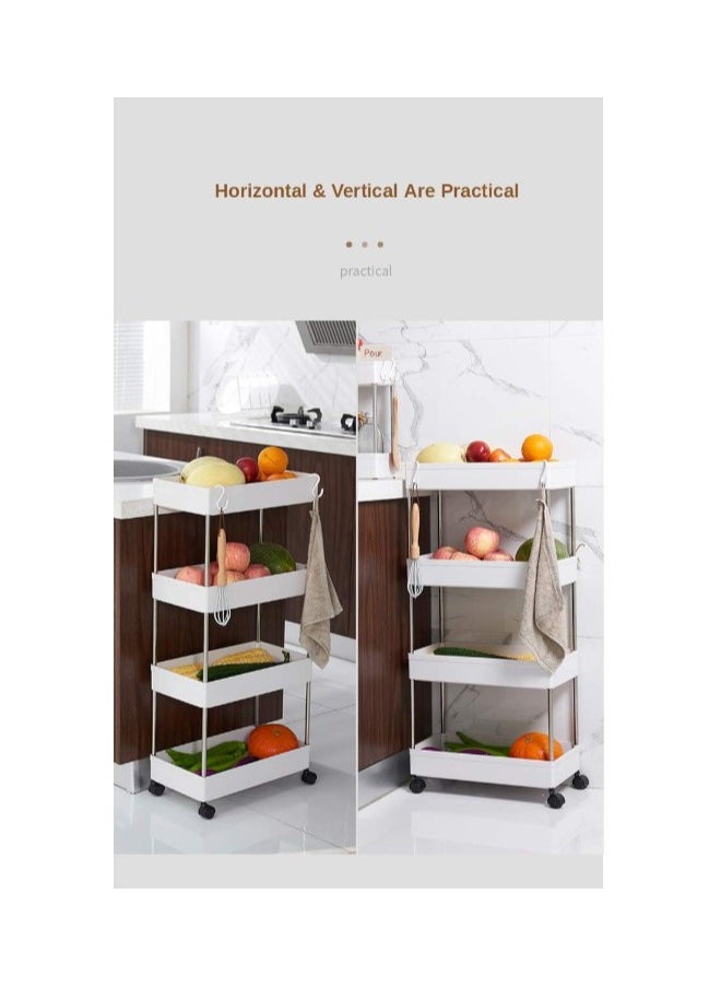 MT - Four-Layer Multipurpose Storage Rack , 4 Tier Storage Shelf with Four Wheels - Image 1