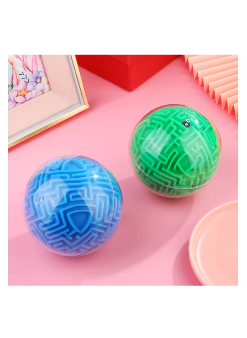 Barakah 2 Pieces Maze Ball 3D Maze Puzzle Brain Teasers Games Gravity 3D Maze Ball 4 Inches Puzzle Toy Maze Puzzle Cube Ball Sphere Educational Toys for Students Teens Adults(Blue, Green) - Image 4