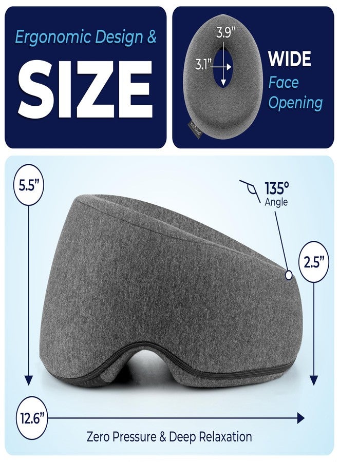 YESINDEED Face Down Pillow for Massage Bed - BBL & Eye Surgery Recovery Headrest | Stomach Sleeping Face Pillow for Prone Sleep, Tanning & Spa | Adjustable Memory Foam Cradle with Removable Cover (Grey) - Image 3
