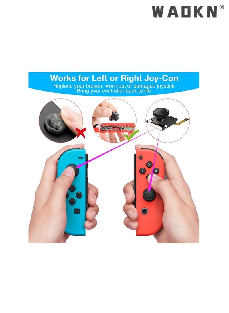 WAOKN 23 PCS Analog Stick Parts for Nintendo Controller Thumbstic,Multipiece Screwdriver Handle Repair Tool 3D Joystick Con Host Repair Accessory Include Full Repair Tool Kit and 2 Metal Lock Buckles  - Image 4