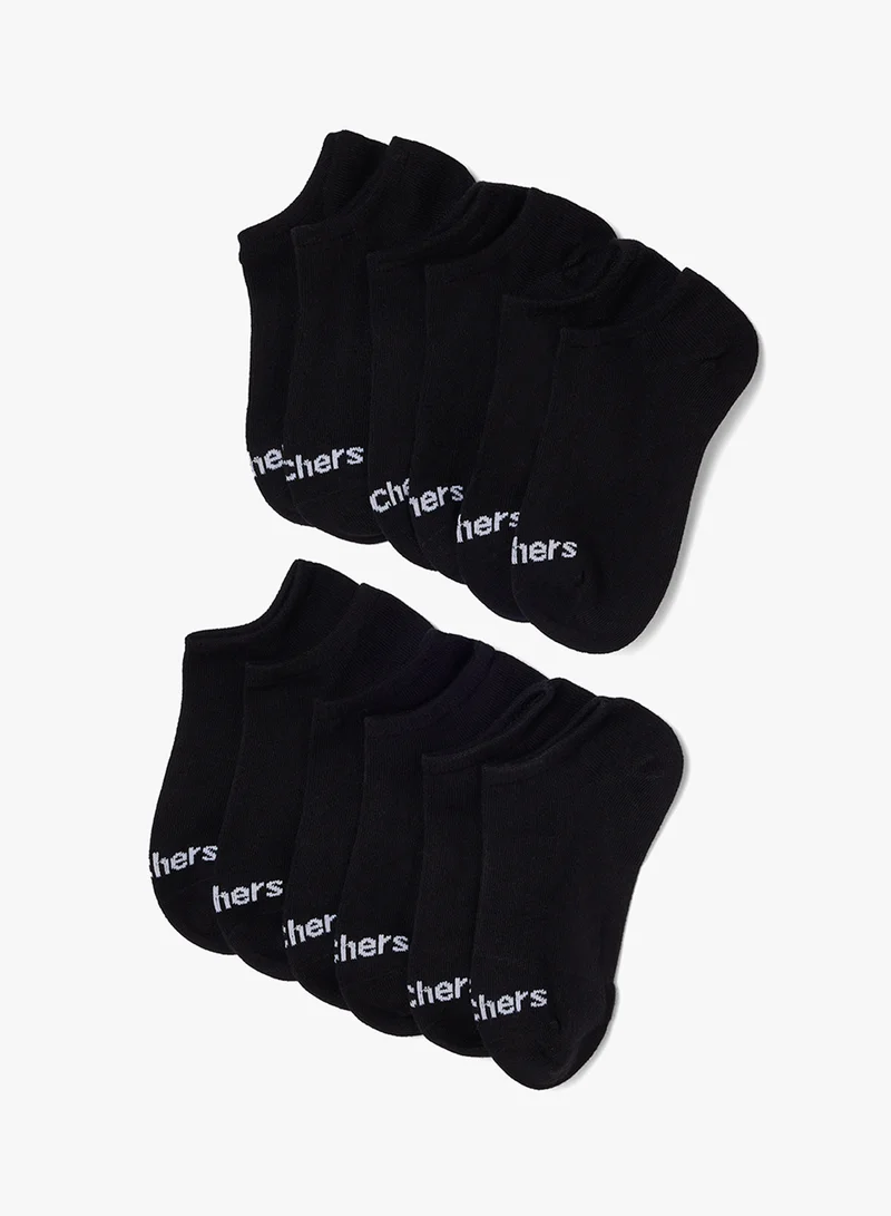 سكيتشرز 6 Pack Non-Terry No-Show Socks