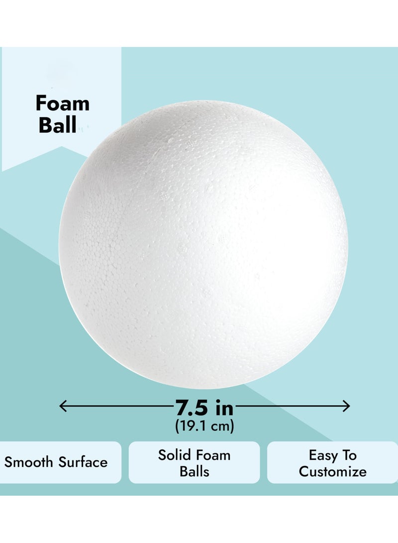 كرافت ماجيك عبوة 7.5 بوصة من 1 ، كرة رغوة بيضاء كبيرة للحرف اليدوية - كرات البوليسترين الصلبة لمشاريع DIY والمشاريع المدرسية وسنتربيس الزهور - Image 2